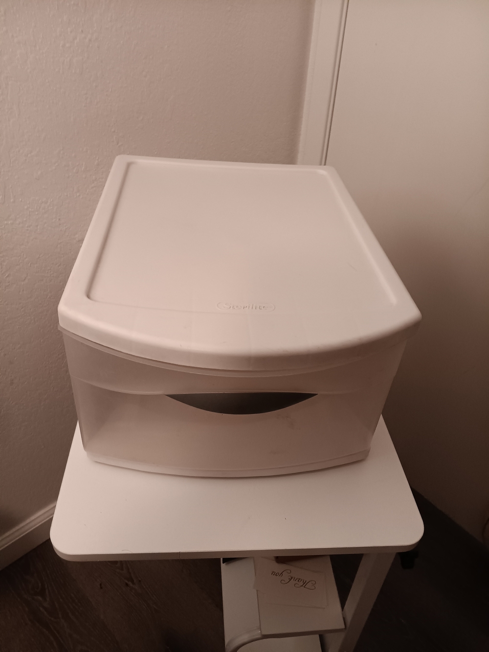 White Plastic Single-Drawer Storage Organizer by Sterilite